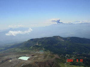 a4:Asama (back) and Kusatsu-Shirane (front) Volcanoes