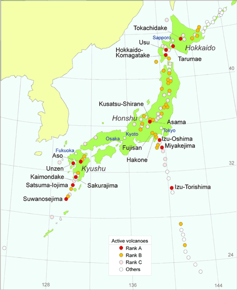 The Names And Locations Of Volcanoes In Japan 38