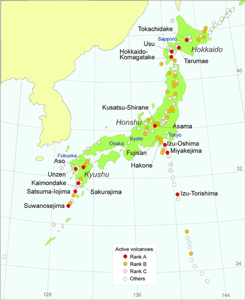 Jungle Maps Map Of Japan Showing Volcanoes | My XXX Hot Girl