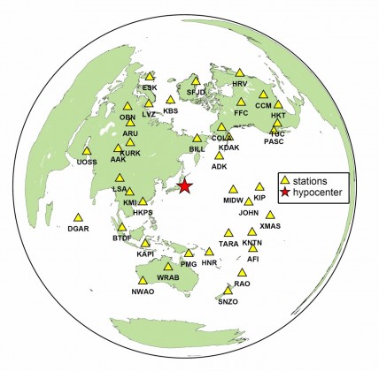 図２：観測点分布