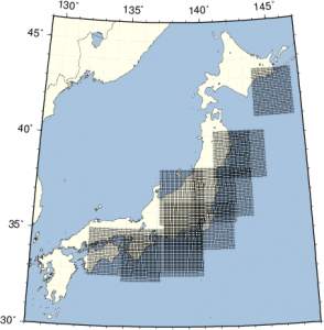 長周期波動場のリアルタイムモニタリングGRiD MTの解析対象領域．